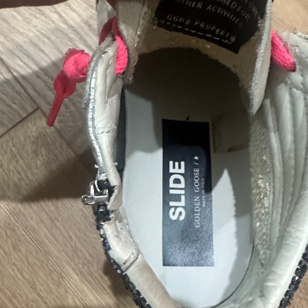 Golden Goose limited SLIDE Gray and Pink High-Top Sneakers 50/280 - Picture 7 of 14